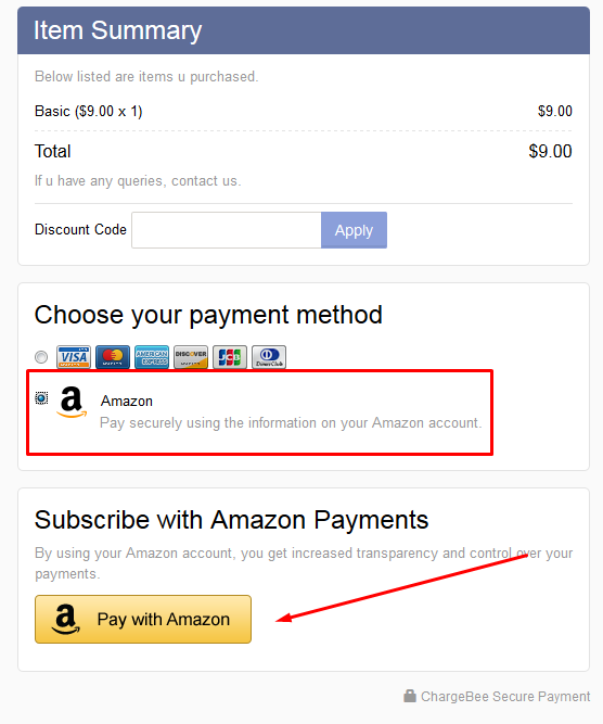 Amazon checkout interface