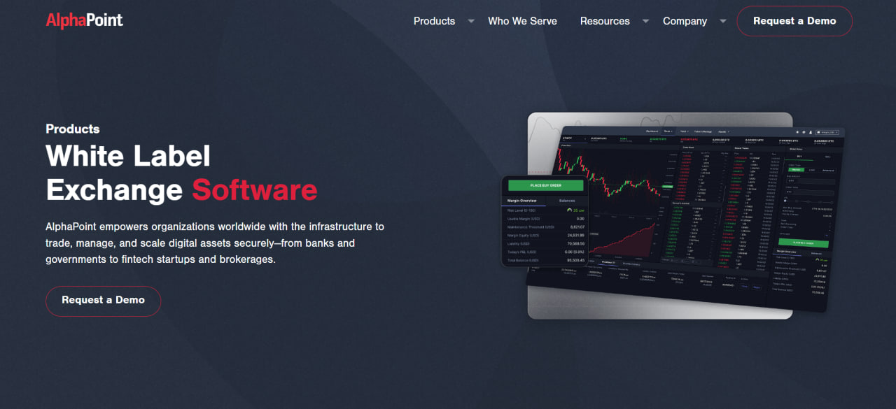 alphapoint homepage screen