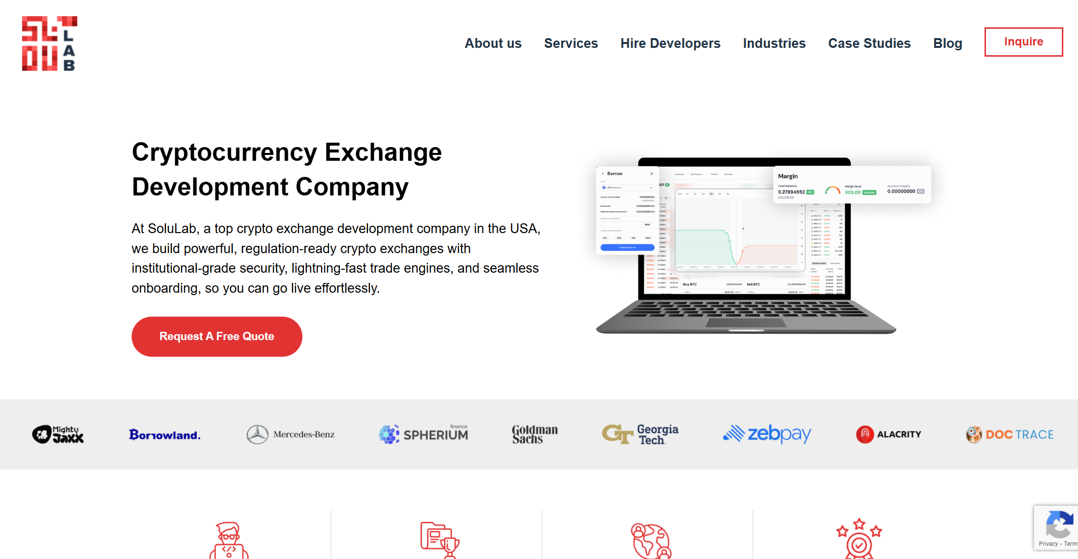 solulab homepage screen