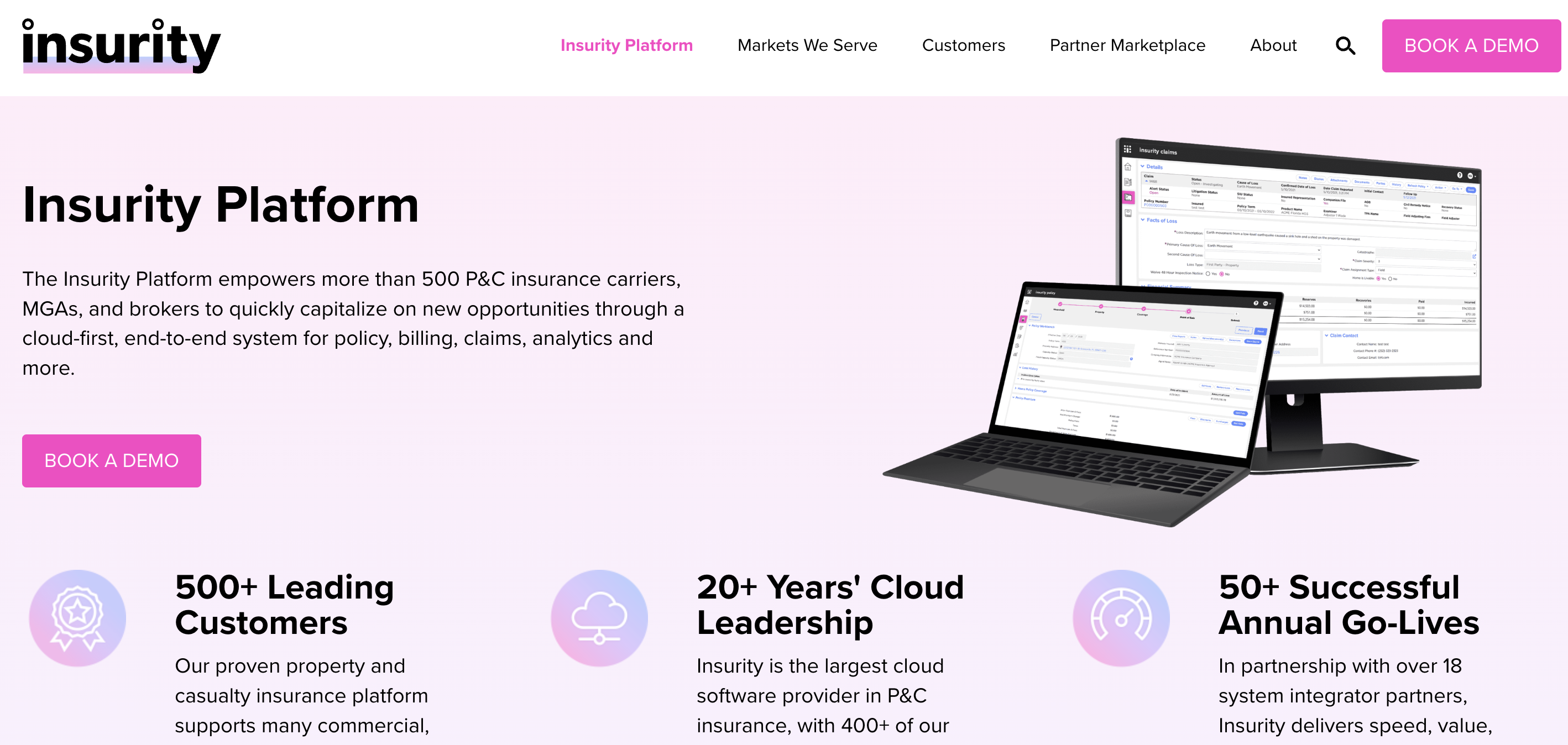 insurity homepage screen