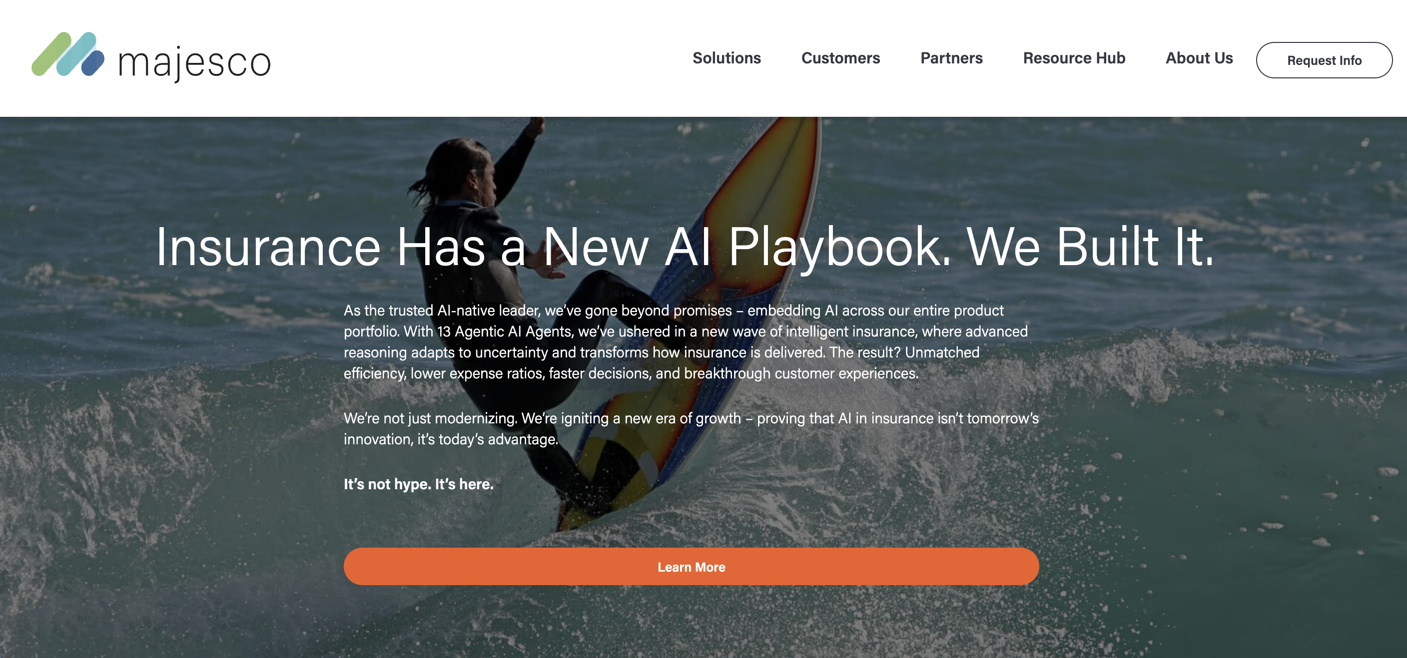 majesco homepage screen