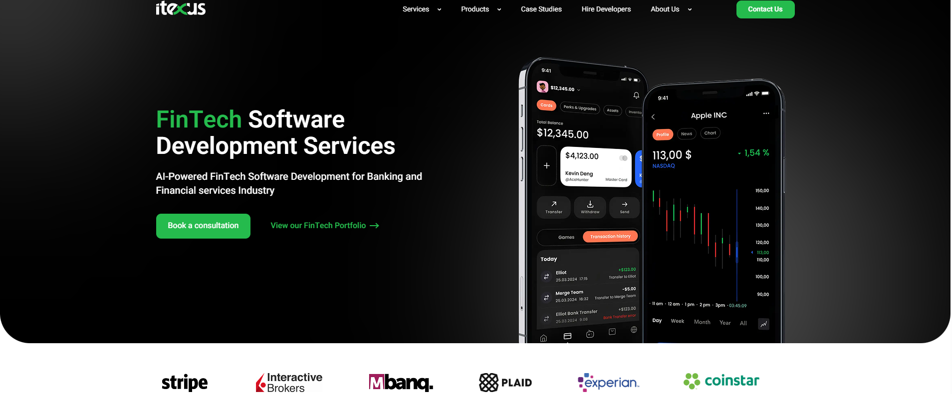 itexus main site screen