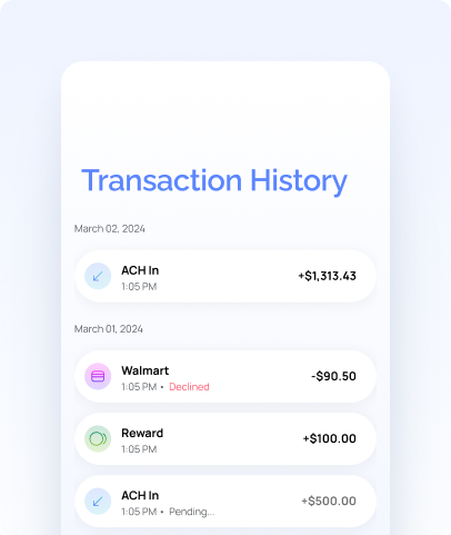 Transaction history demonstration
